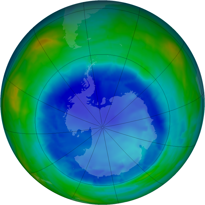 Antarctic ozone map for 26 August 2008